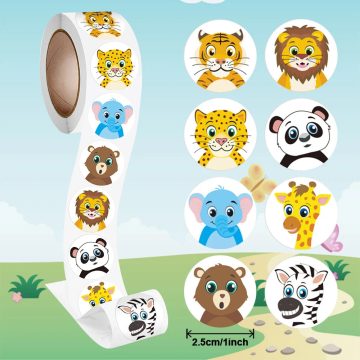Cartoon Animal Encouragement Stickers School Reward Labels for Students