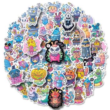Funny Fantasy Monster Psychedelic Stickers - Waterproof Graffiti Decals