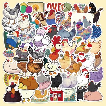 Cute Chick Cartoon Stickers for Helmet, Wall, DIY Decoration