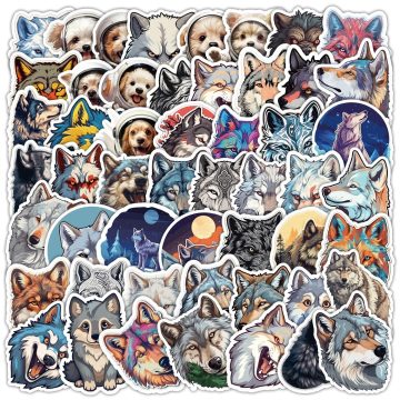 Wolf Dog Graffiti Animal Waterproof Stickers for Skatebook Phone Laptop