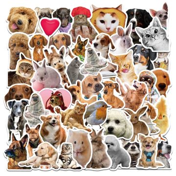 Cute Dog Cat Animal Stickers - Funny Meme Graffiti Decals