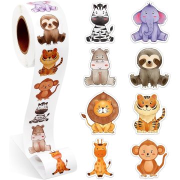 Fox Rabbit Lion Tiger Animal Stickers for Gift Box and Stationery Decoration