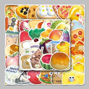 3D Cartoon Food Stickers for Wall and Desktop Decoration
