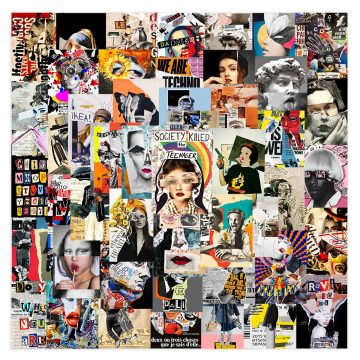 Fashion Art Collage Poster Stickers - Aesthetic Painting Decals DIY for Laptop Scrapbook Phone