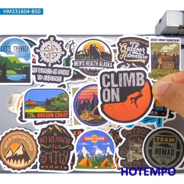 Outdoor Adventure Stickers Hiking Climbing Camping Travel Explore for DIY Creative Decoration