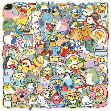 Cute Parrot Animal Stickers - Graffiti Decals for Fridge Guitar Luggage