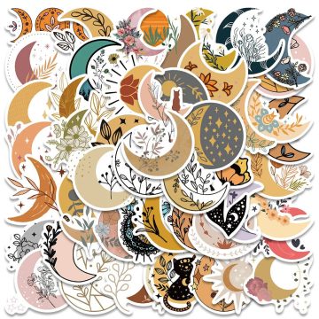 Sun Moon Flower Aesthetic Decals for Scrapbooking & Luggage