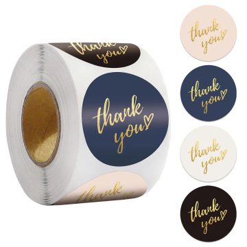 Blue Thank You Stickers for Envelope Seals and Wedding Decor