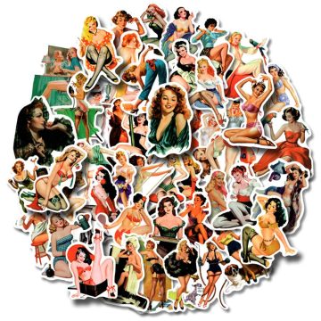 Old School Tattoo Sticker - Retro Pinup Girl Decals for Car Motorcycle