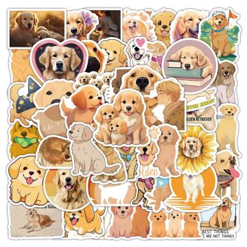Golden Retriever Stickers - Kawaii Dog Cartoon