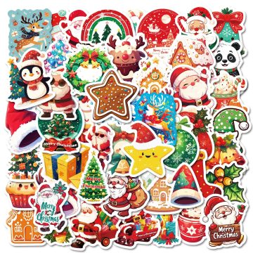 Christmas Cartoon Graffiti Stickers for Helmet, Wall, and DIY Decoration