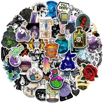 Magic Witch Apothecary Crystal Stickers - Aesthetic Decals for Vehicles & Tech