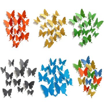 Multicolor Butterfly Wall Stickers for Home and Wedding Decoration