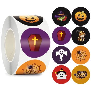 Pumpkin Ghost Trick-or-Treat Candy Bag Sealing Stickers