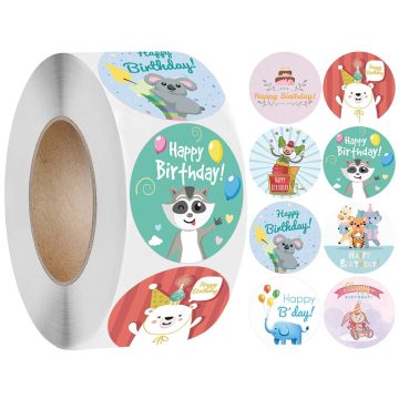 Cute Happy Birthday Stickers Children's Party Gift Sealing Decorations Greeting Card Labels