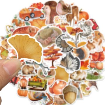 Autumn Forest Scenery Stickers for Diary Decor