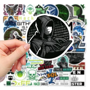 Hacker Programming Network Stickers - Vinyl Decals for Luggage Computer Skateboard Laptop Helmet