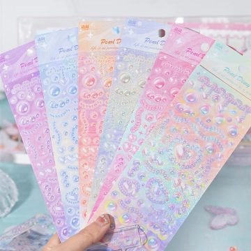 Romantic Pearl Scrapbooking Stickers Korean DIY Card and Journal Material