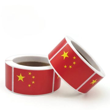 Chinese Flag Red Rectangle Labels Stickers for Decoration