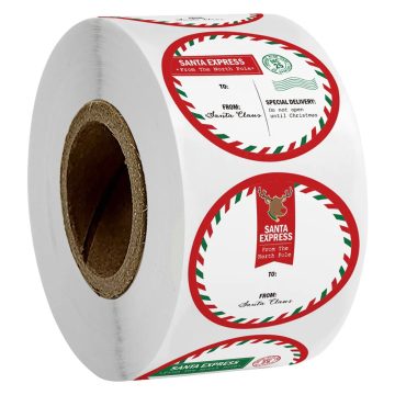 Merry Christmas DIY Stickers Thank You Labels for Holiday Party and Gift Sealing