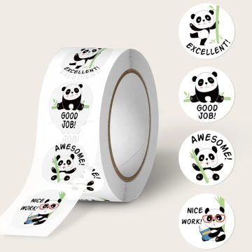 Cute Panda Reward Stickers Student Work Stationery Seal