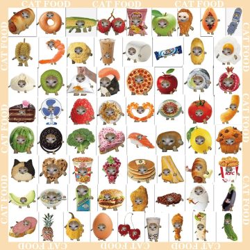 Funny Cat Food Meme Stickers - Cute Graffiti Decals for Luggage Skateboard DIY