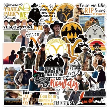 Cartoon Yellowstone Stickers for Laptop, Phone, Car, Scooter, Water Bottle, Suitcase, Refrigerator