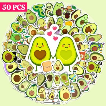 Cute Avocado Stickers - Small Self-Adhesive Decals for Scrapbooking