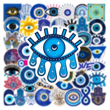 Turkish Evil Eye Stickers - Waterproof Aesthetic Decals for Phone Luggage Car