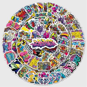 Cartoon Graffiti Waterproof Vinyl Stickers for Skateboard and Snowboard