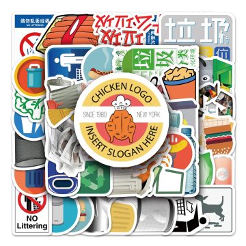 Cartoon Junk Food Waterproof Vinyl Stickers for Skateboard and Snowboard