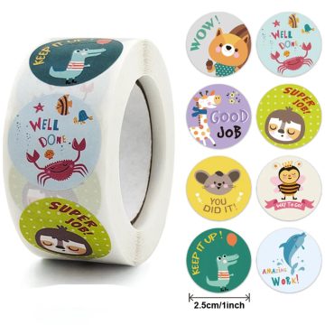 Cute Cartoon Animals Thank You Label Stickers for Gift Package Card Festival Party