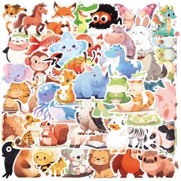 Smile Animal PVC Sticker - Aesthetic Korean Scrapbooking Stationery