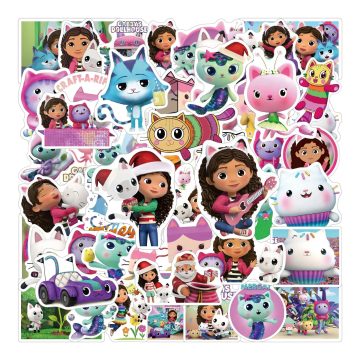 Gabby's Dollhouse Cartoon Stickers for Kids Laptop Guitar Bike Decoration