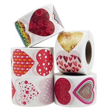 Red Heart Shape Seal Stickers Scrapbooking Package Wedding Gift Stationery