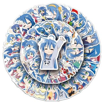 Izumi Konata Anime Stickers - Cartoon Decals for Laptop Phone Skateboard
