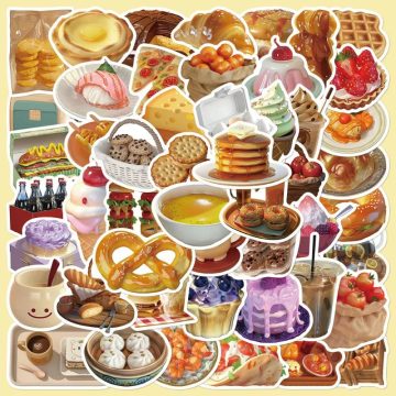 3D Food Graffiti Stickers for Wall and DIY Projects