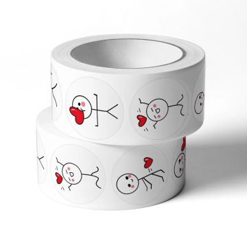 Cute Cartoon Heart Stickers for Valentine's Day Baking and Envelope Seals