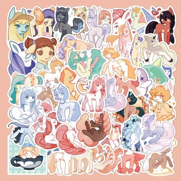 Fantasy Creature Cute Cartoon Pony Stickers - Kawaii Animal Decals DIY for Scrapbook Phone Fridge Laptop Bike Car