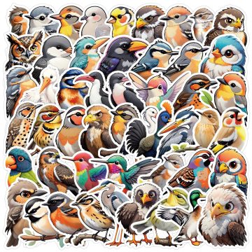 Cute Bird Cartoon Stickers for Helmet, Wall, DIY Decoration