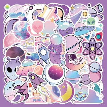 Cartoon Planet Stickers for Helmet, Wall, DIY Decoration Wholesale