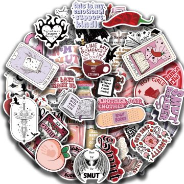 Bookish Spice Reader Pink Girl Aesthetic Stickers For Laptop Diary