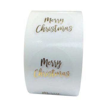 Clear Merry Christmas Stickers Card and Box Sealing Labels