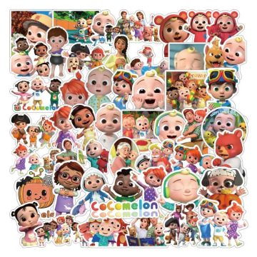 COCOMELON Cartoon Stickers for Laptop, Phone, Car, Scooter, Water Bottle, Suitcase, and Refrigerator
