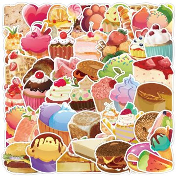 Cartoon Dessert Graffiti Stickers for Helmet, Wall, DIY Decoration