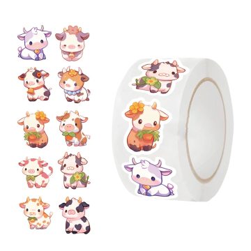 Cute Dairy Cow Stickers - Kawaii Envelope Sealing Labels for Students