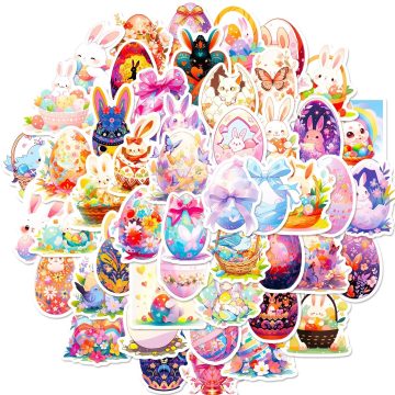 Easter Bunny Rabbit Eggs Stickers - Graffiti Decals for Skateboard Guitar