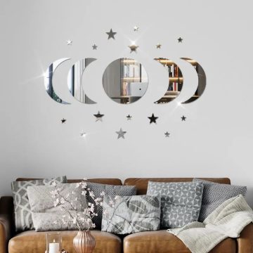 Acrylic Star Moon Shape Wall Stickers for Living Rooms, Bedrooms, and Other Decorations