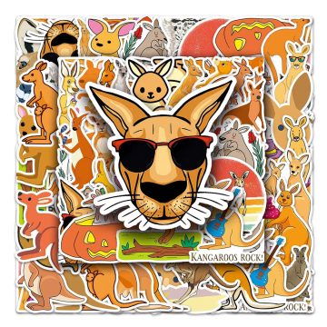Kangaroo Cartoon Stickers - DIY Decals for Skateboard Luggage Wall Guitar