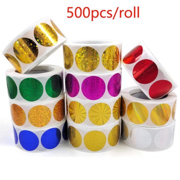 Gold and Silver Round Label Stickers for Envelopes and Gifts